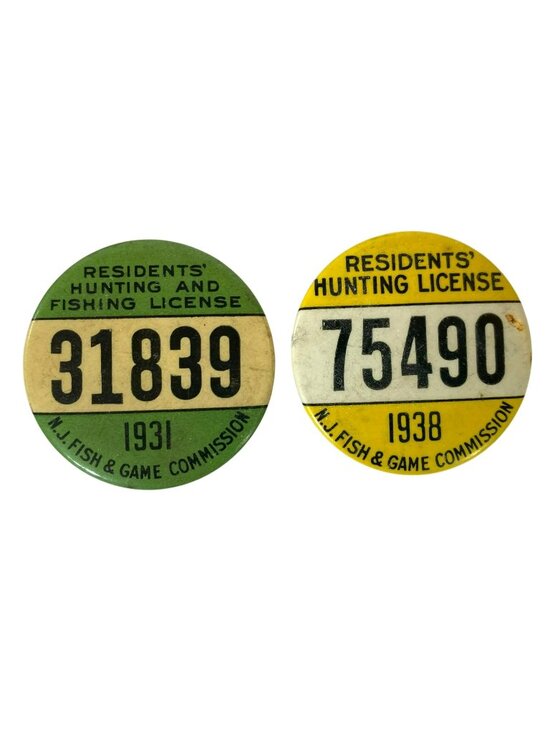 Other - Antique Vintage Hunting Fishing License New Jersey Buttons Game Commission